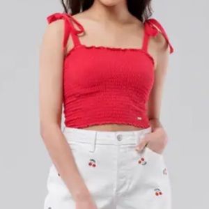 Hollister smocked crop top